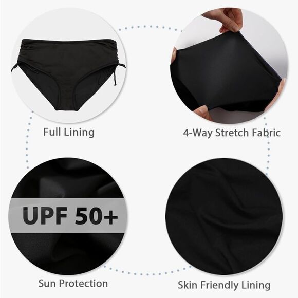 Bonneuitbebe Black Swim Bottoms With Side Ties, Size S, NWT - Picture 5 of 10